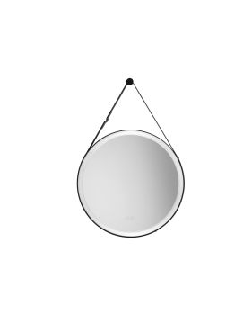 Nova Luce Rems - spiegel met verlichting - Ø 64 x 85 x 4 cm - 29W LED incl. - IP44 - zandzwart