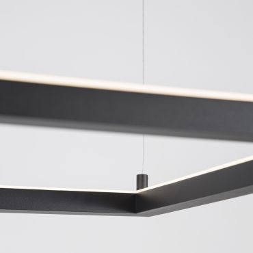 Nova Luce Eterna - hanglamp - 50 x 50 x 120 cm - 30W dimbare LED incl. - zand zwart