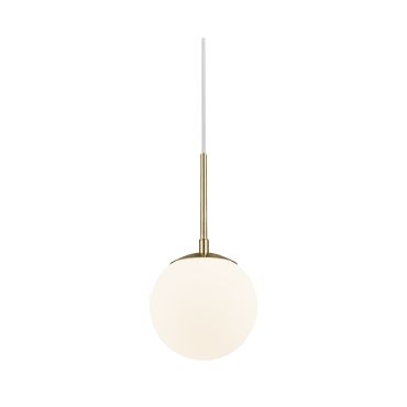 Nordlux Grant - hanglamp - Ø 15 x 229 cm - messing en opaal wit