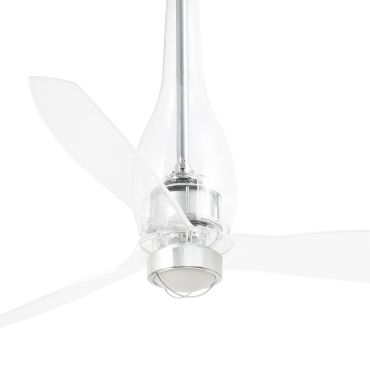 Faro Eterfan - plafondventilator met licht en afstandsbediening - Ø 128 cm - 17W LED incl. - chroom en transparant