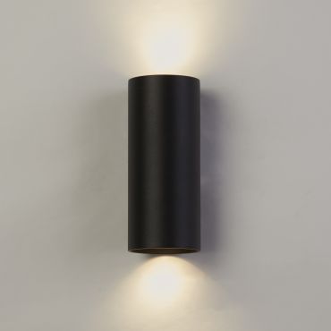 Searchlight Round  - wandlamp - Ø 6,5 x 15,4 cm - zwart