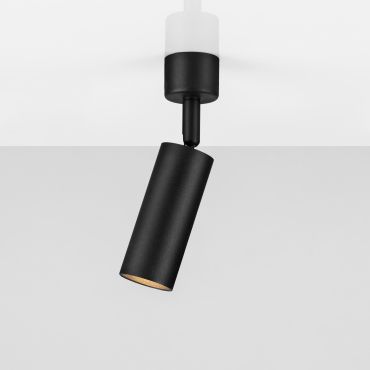 Nova Luce Mor - opbouwspot - Ø 4 x 17 cm - zwart