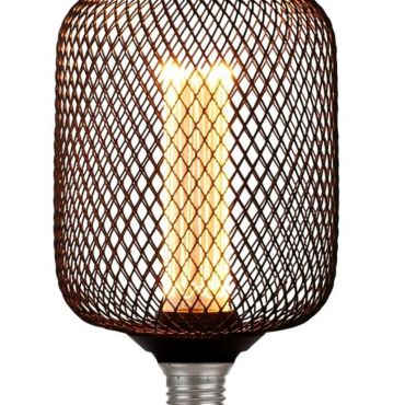 Searchlight Wire Mesh Effect Globe - Ø 12 x 18,5 cm - E27 - 4,5W dimbaar - 2700K - zwart