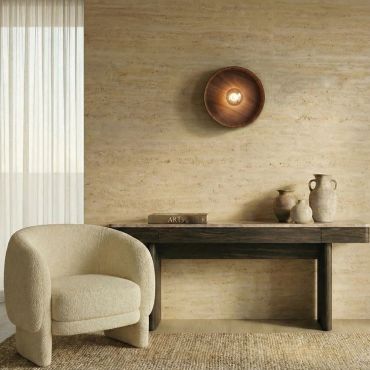 VK Lighting Halo - wandlamp - Ø 40 x 14 x 8 cm - walnoot