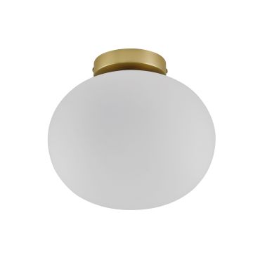 Nordlux Alton - plafondverlichting - Ø 27,5 x 24 cm - messing en opaal wit
