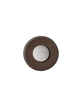 Nova Luce Esti - wandlamp - Ø 32 x 7 cm - 17W LED incl. - geborsteld nikkel en donkerbruin glas