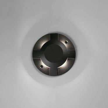 Faro Loth all sides - wandverlichting - Ø 20 x 4,2 cm - 12W LED incl. - IP67 - mat zwart