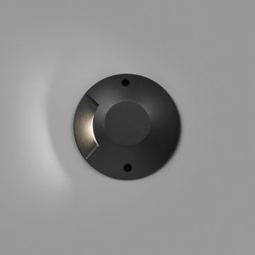 Faro Loth - wandverlichting - Ø 20 x 4,2 cm - 6W LED incl. - IP67 - mat zwart