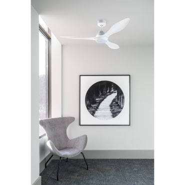 Faro Polaris - plafondventilator met licht en afstandsbediening - Ø 132 cm - 18W LED incl. - wit