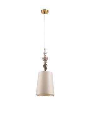 Nova Luce Damo - hanglamp - Ø 22 x 160 cm - antiek messing, zacht oranje en bruin