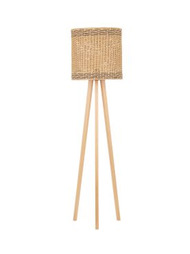 Nova Luce Plette - vloerlamp - Ø 39 x 165 cm - natuurlijk hout