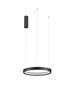 Nova Luce Perrine - hanglamp - Ø 40 x 150 cm - 22W dimbare LED incl. - geborsteld koffiebruin