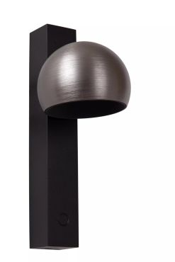 Lucide Esfera - wandverlichting met touch dimmer - 14 x 10 x 25 cm - 9W dimbare LED incl. - grijs ijzer