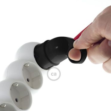 Creative Cables Schuko - stekker met ring - 230V - zwart