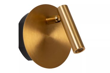 Lucide Jolijn wandlamp - oplaadbaar via USB-kabel - Ø 10,2 x 9 cm - 2W led incl. - messing