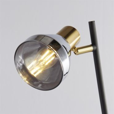Searchlight Westminster - tafellamp - 30 x 42 cm - zwart en satijn messing