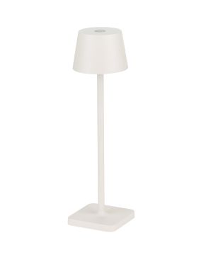 Nova Luce Deck - oplaadbare tafellamp - Ø 8,5 x 30 cm - 2W dimbare LED incl. - IP54 - zandwit