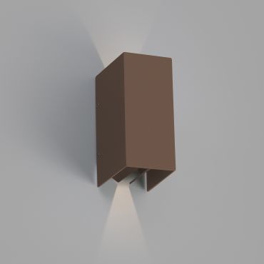 Faro Blind - wandverlichting - 7,4 x 10,5 x 16,5 cm - 6W LED incl. - IP65 - bruin
