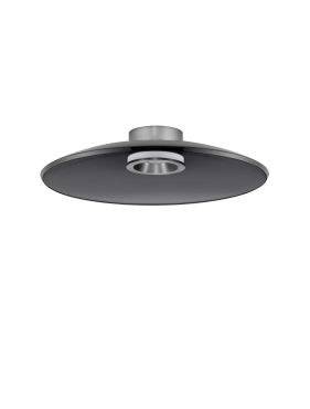 Nova Luce Esti - plafondlamp - Ø 50 x 10,6 cm - 33W dimbare LED incl. - geborsteld nikkel en rokerig glas