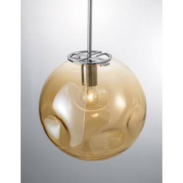 Nova Luce Mayan - hanglamp - Ø 30 x 120 cm - chroom en champagne