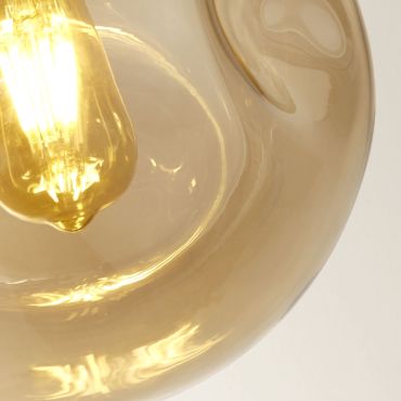 Searchlight Punch - hanglamp - Ø 25 x 120 cm - zwart en champagne