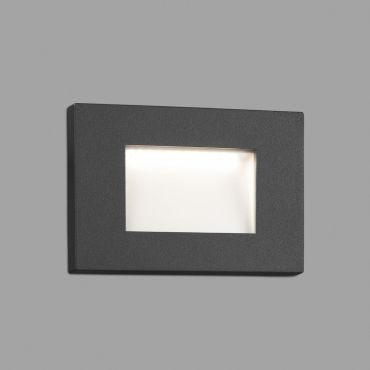 Faro Spark II - inbouw wandverlichting - 10,5 x 7,5 cm - 5W LED incl. - IP65 - donkergrijs