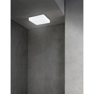 Nova Luce Cube - plafondlamp badkamer - 20,5 x 20,5 x 7 cm - IP44 - wit