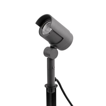 Faro Foc - grondspot op piek - 13 x 10 x 46 cm - 16W dimbare LED incl. - IP65 - donkergrijs