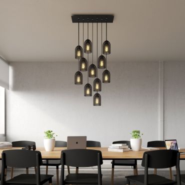 Creative Cables - hanglamp 11L - 67,5 x 140 cm - zwart