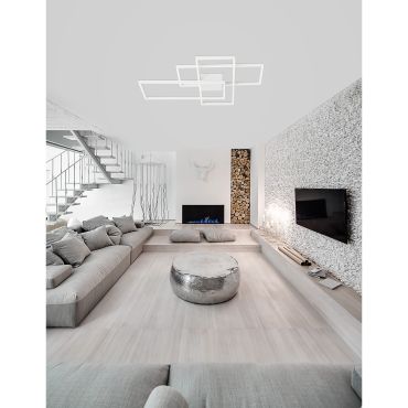 Nova Luce Bilbao - plafondverlichting - 90 x 67 x 8,5 cm - 55W dimbare LED incl. - wit