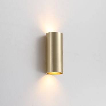 Searchlight Round - wandlamp - Ø 6,5 x 15,4 cm - goud