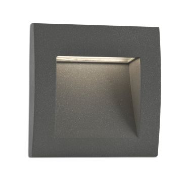 Faro Sedna - inbouw wandverlichting - 14 x 7,5 x 14 cm - 3W LED incl. - IP65 - donkergrijs