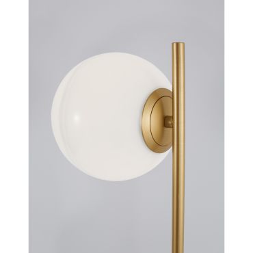 Nova Luce Cantona - tafellamp - 22 x 15 x 56 cm - messing goud en wit