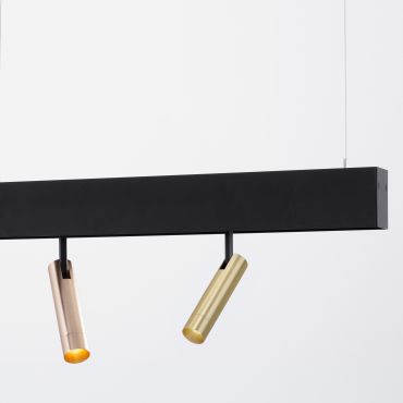 Nova Luce Nap - spot voor magnetisch profielsysteem - Ø 3 x 19 cm - 10W LED incl. - satijn messing en zwart