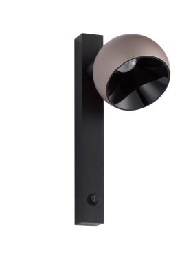 Nova Luce Lusa - wandlamp - Ø 10 x 26 x 13 cm - 10W LED incl. - Moca-koffie en zwart