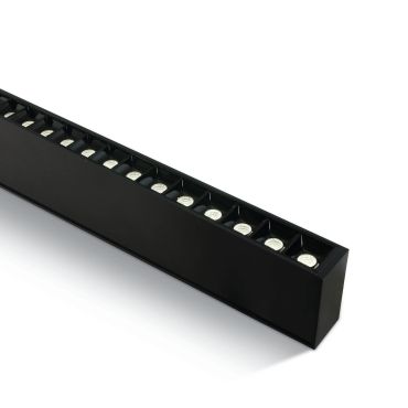 ONE Light LED Linear Profiles - plafond/hanglamp - 130 x 7 x 3,5 cm - 40W LED incl. - zwart - warm witte lichtkleur