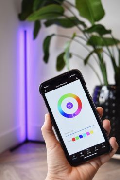 Calex Smart Floorlamp - dimfunctie en instelbare lichtkleur via app - 140 x 23,5 cm - 12W LED incl. - zwart