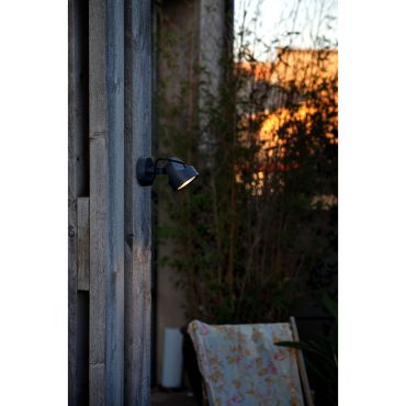 Faro Alfa - buiten wandverlichting - Ø 11,1 x 18 x 9,5 cm - 13W LED incl. - IP65 - donkergrijs