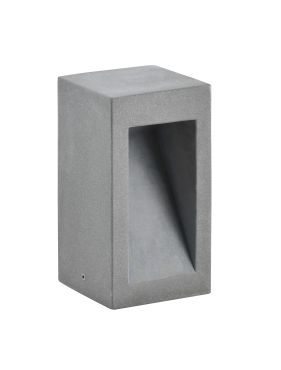 Nova Luce Barco - tuinpaal - 12 x 25 x 12 cm - 6W LED incl. - IP65 - grijs