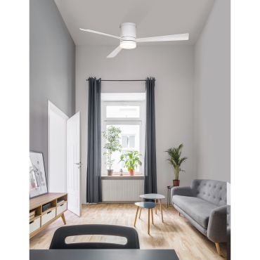 Nova Luce Silky - plafondventilator met licht en afstandsbediening - Ø 132 x 25 cm - 18W LED incl. - mat wit