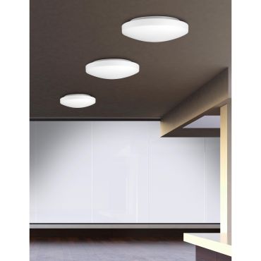 Nova Luce Ivi - plafondlamp badkamer - Ø 33 x 8 cm - IP44 - wit