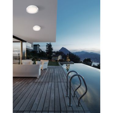 Nova Luce Oliver - buiten plafondverlichting - Ø 27 x 7 cm - 20W LED incl. - IP65 - zandwit