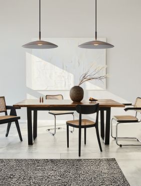 Nova Luce Polifemo - hanglamp - Ø 40 x 140 cm - 12W LED incl. - rokerig glas en zandzwart