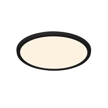 Nordlux Oja - plafondverlichting - Ø 29,4 x 2,3 cm - 15W LED incl. (3000K/4000K) - IP54 - zwart