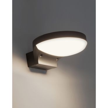 Nova Luce Enzi - buiten wandverlichting - 18 x 18 x 7 cm - 17W LED incl. - IP54 - donkergrijs