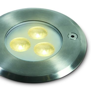 ONE Light LED Underwater Range - onderwater LED-spot - Ø 100 mm, Ø 88 mm inbouwmaat - 3 x 1W dimbare LED incl. - IP68 - stainless steel - warm witte lichtkleur