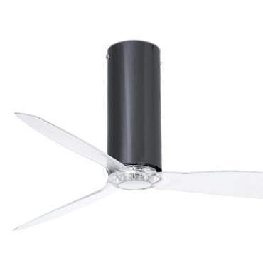 Faro Tube - plafondventilator met afstandsbediening - Ø 128 cm - zwart en transparant