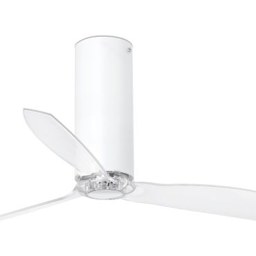 Faro Tube - plafondventilator met afstandsbediening - Ø 128 cm - wit en transparant