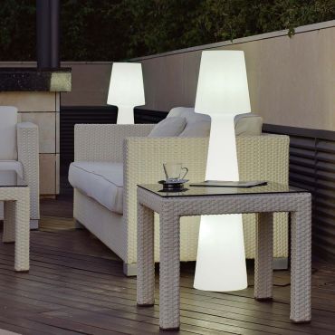 New Garden Lola 110 - buiten vloerlamp - Ø 26,5 x 110 cm - 16W LED incl. - IP65 - wit - warm witte lichtkleur