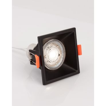 Nova Luce Staf - inbouwspot - 75 x 75 mm, 70 x 70 mm inbouwmaat - zandzwart